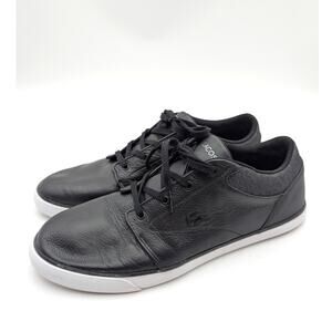 Lacoste Minzah Lace-Up Sneaker Shoes Round Toe Men's Black/White Size US13 EU47